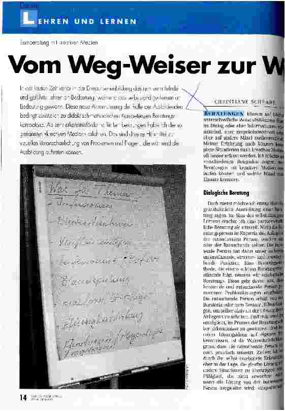 Vorschauseite 1: Vom Weg-Weiser zur Weg-Beratung