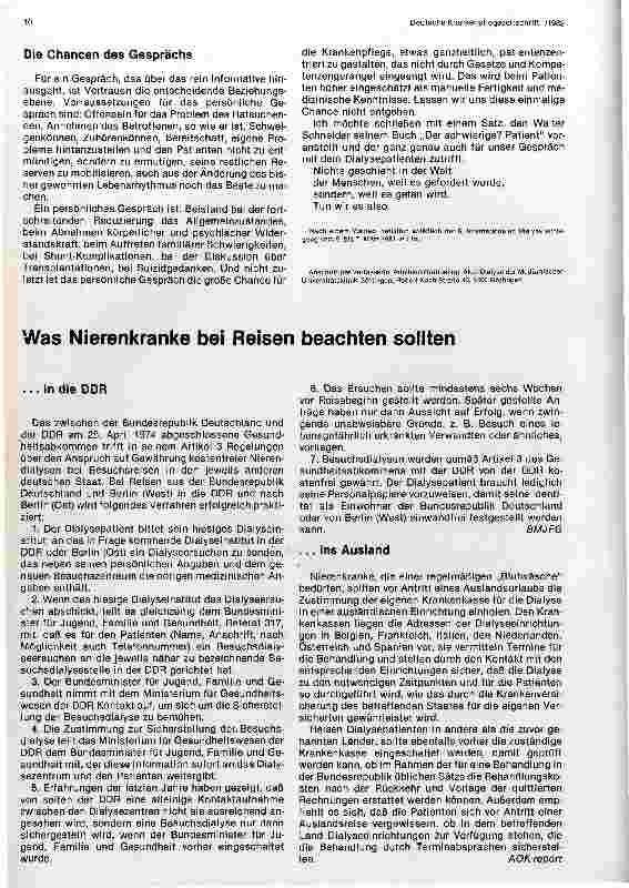 Vorschauseite 2: Das Gespräch mit dem Dialysepatienten