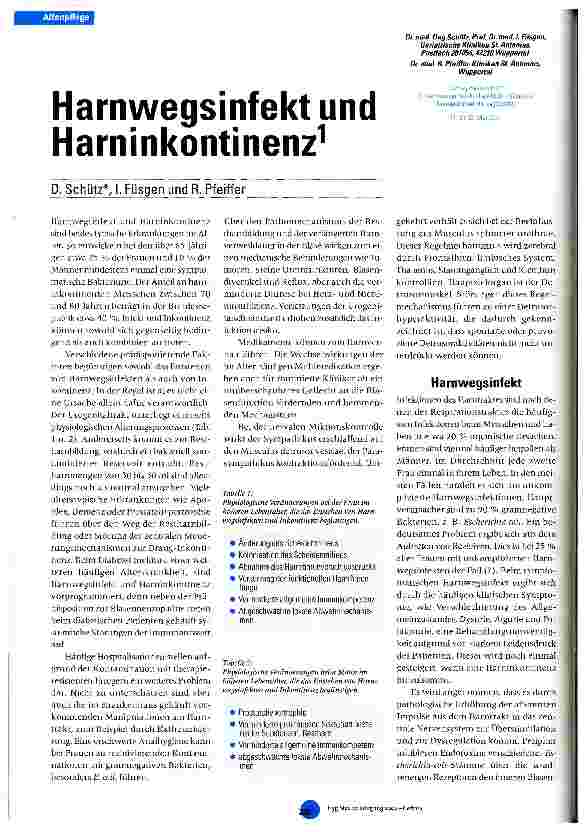Vorschauseite 1: Harnwegsinfekt und Harninkontinenz