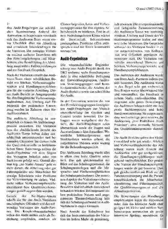 Vorschauseite 2: Das klinische Audit Vorstellung eines Modellprojektes des BMG