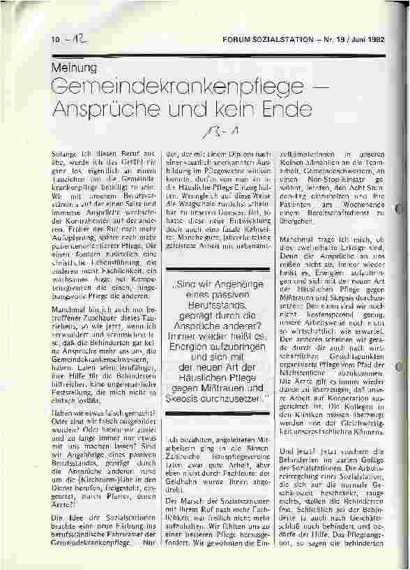 Vorschauseite 1: Gemeindekrankenpflege - Ansprüche und kein Ende