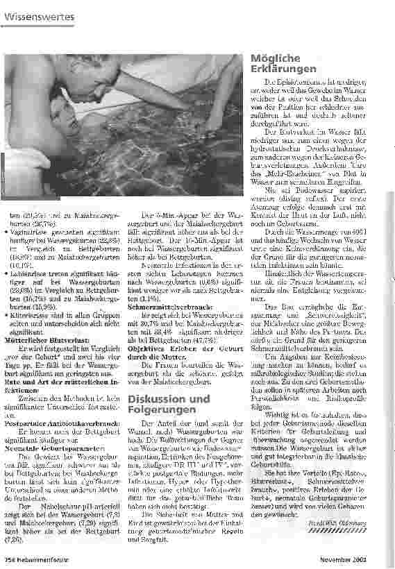 Vorschauseite 2: Sind Wassergeburten genauso sicher iwe Landgeburten?