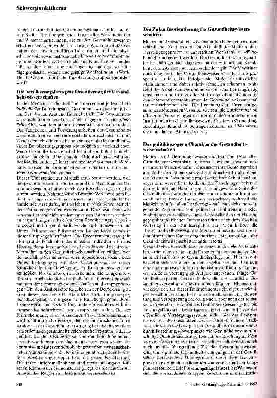 Vorschauseite 2: Ziele und Probleme der Gesundheitswissenschaften - ein Überblick