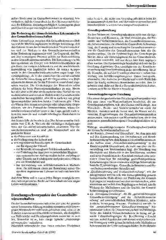 Vorschauseite 3: Ziele und Probleme der Gesundheitswissenschaften - ein Überblick