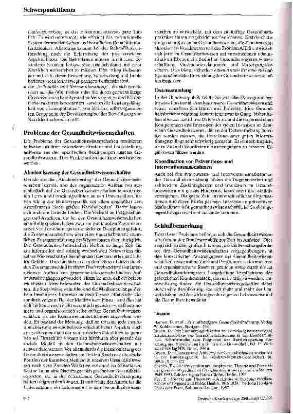Vorschauseite 4: Ziele und Probleme der Gesundheitswissenschaften - ein Überblick