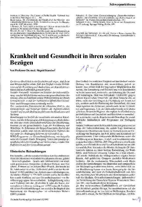 Vorschauseite 5: Ziele und Probleme der Gesundheitswissenschaften - ein Überblick