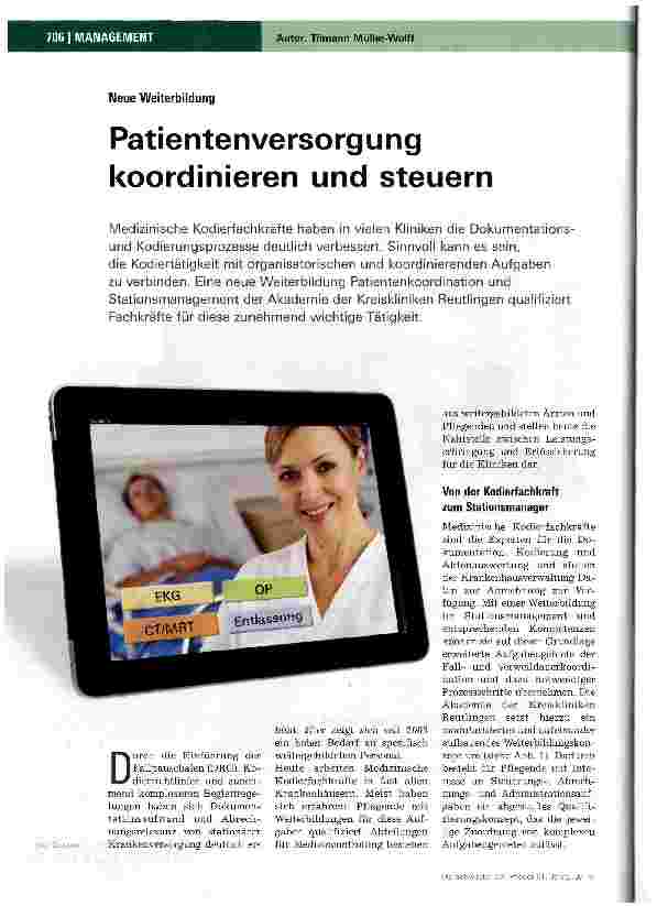 Vorschauseite 1: Patientenversorgung koordinieren und steuern