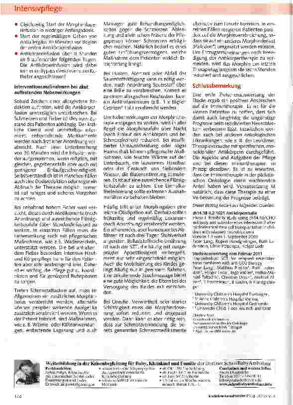 Vorschauseite 3: Pflege eines Kindes mit rezidiviertem Neuroblastom unter Immuntherapie