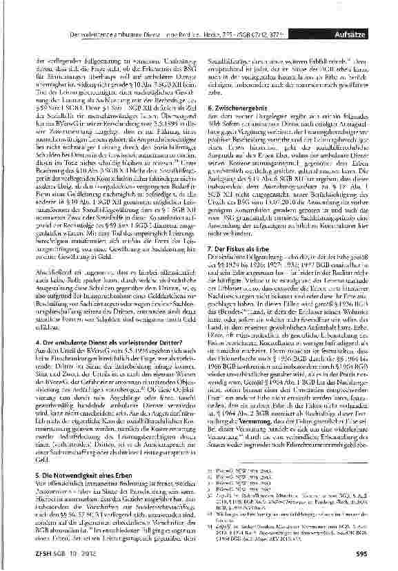 Vorschauseite 4: Der vorleistende ambulante Dienst - eine Replik zu Hacke, ZFSH/SGB 07/12, 377ff.