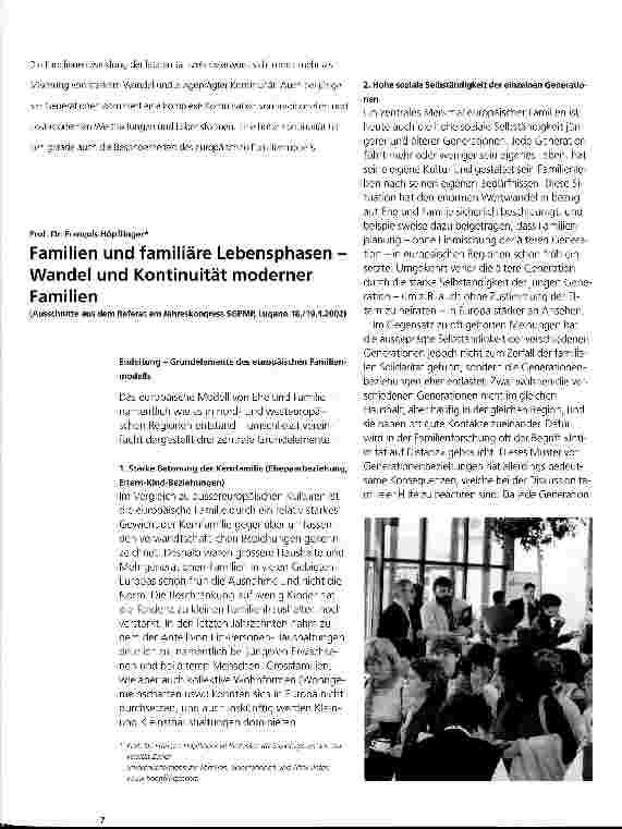 Vorschauseite 1: Familien und familiäre Lebensphasen - Wandel und Kontinuität moderner Familien