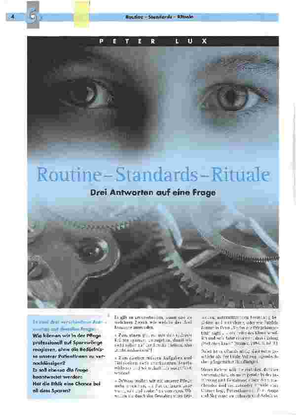 Vorschauseite 1: Routine-Standards-Rituale. Drei Antworten auf eine Frage