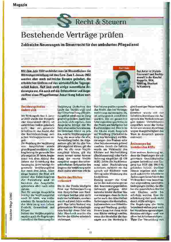 Vorschauseite 1: Bestehende Verträge prüfen