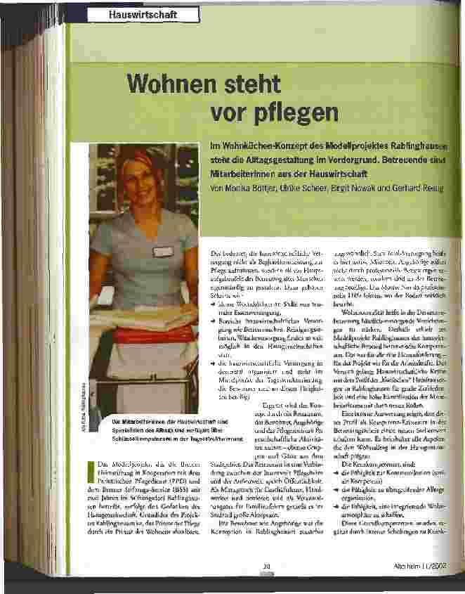 Vorschauseite 1: Wohnen steht vor pflegen