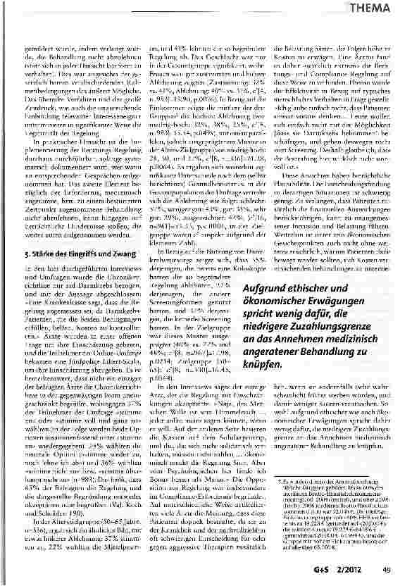 Vorschauseite 5: Eigenverantwortung und Darmkrebsvorsorge: warum und wie, die Chronikerrichtlinie revidiert werden sollte1