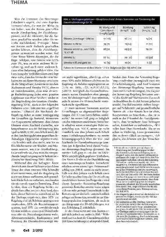 Vorschauseite 6: Eigenverantwortung und Darmkrebsvorsorge: warum und wie, die Chronikerrichtlinie revidiert werden sollte1