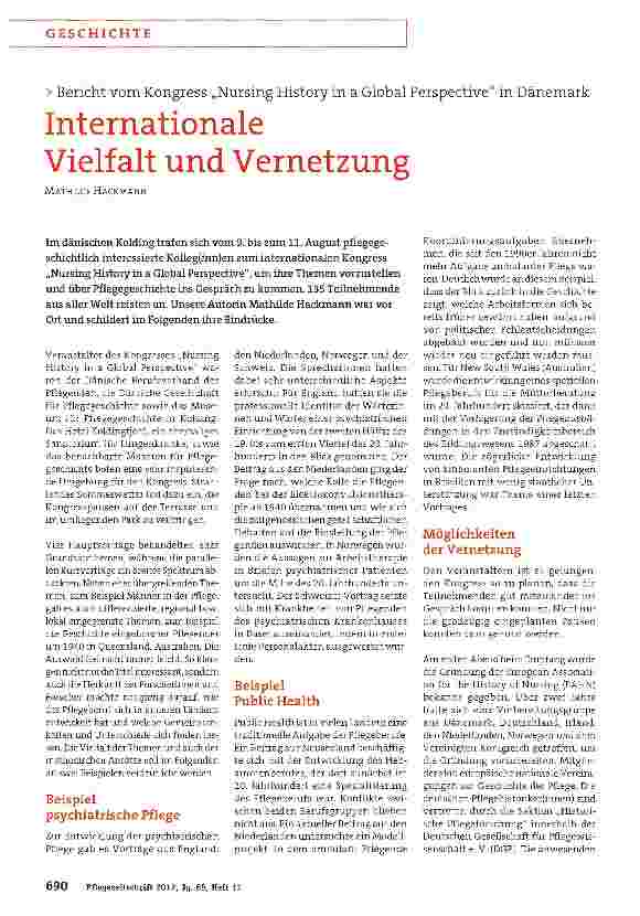 Vorschauseite 1: Internationale Vielfalt und Vernetzung