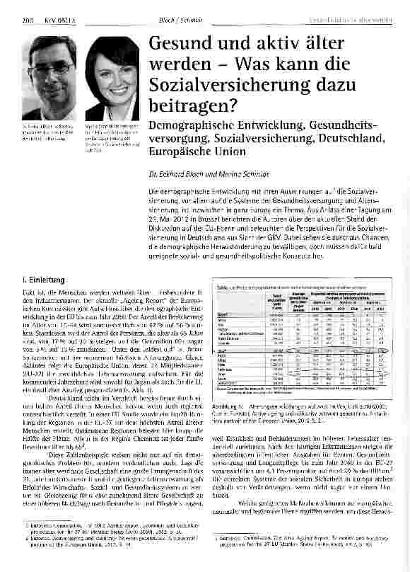 Vorschauseite 1: Gesund und aktiv älter werden - Was kann die Sozialversicherung dazu beitragen?