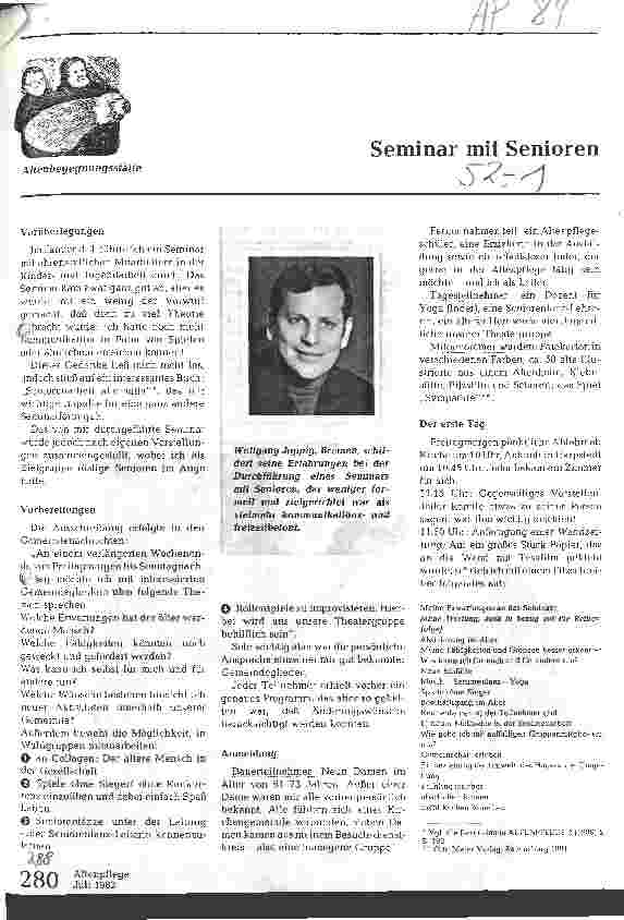 Vorschauseite 1: Seminar mit Senioren
