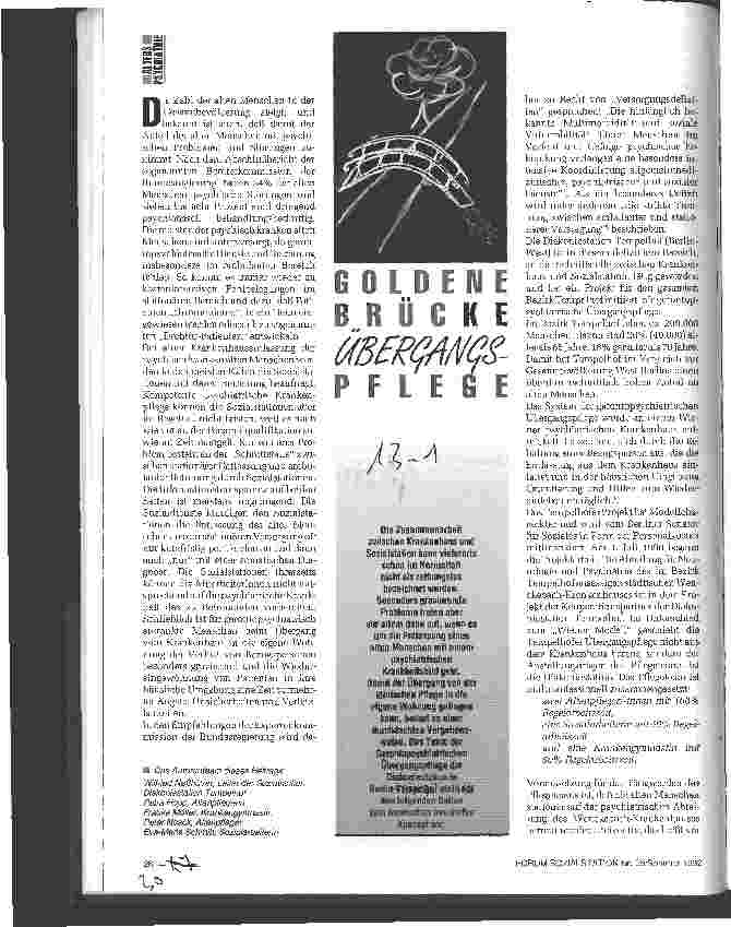 Vorschauseite 1: Goldene Brücke - Übergangspflege