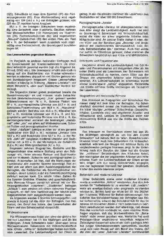 Vorschauseite 2: Was lesen Krankenschwestern?