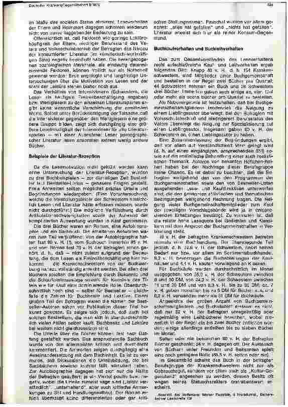 Vorschauseite 3: Was lesen Krankenschwestern?