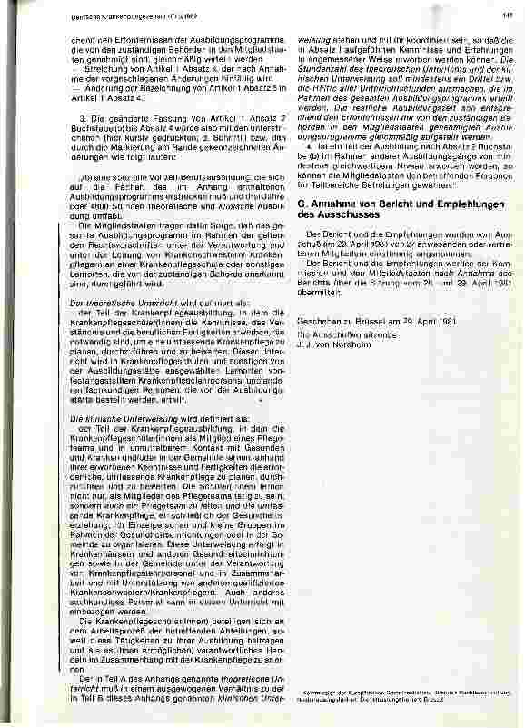 Vorschauseite 4: Bericht über die Ausbildung der für die allgemeine Pflege verantwortlichen Krankenschwester/Pfleger insbesondere über das zu ermittelnde