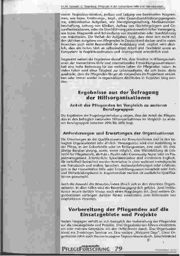 Vorschauseite 5: Pflegende in der humanitären Hilfe und internationalen Entwicklungszusammenarbeit - eine kritische Bestandsaufnahme
