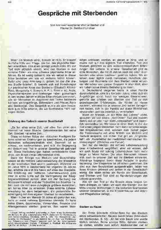 Vorschauseite 1: Gespräche mit Sterbenden