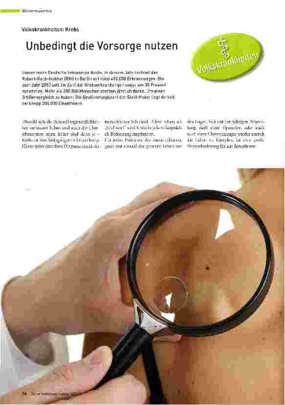 Vorschauseite 1: Unbedingt die Vorsorge nutzen
