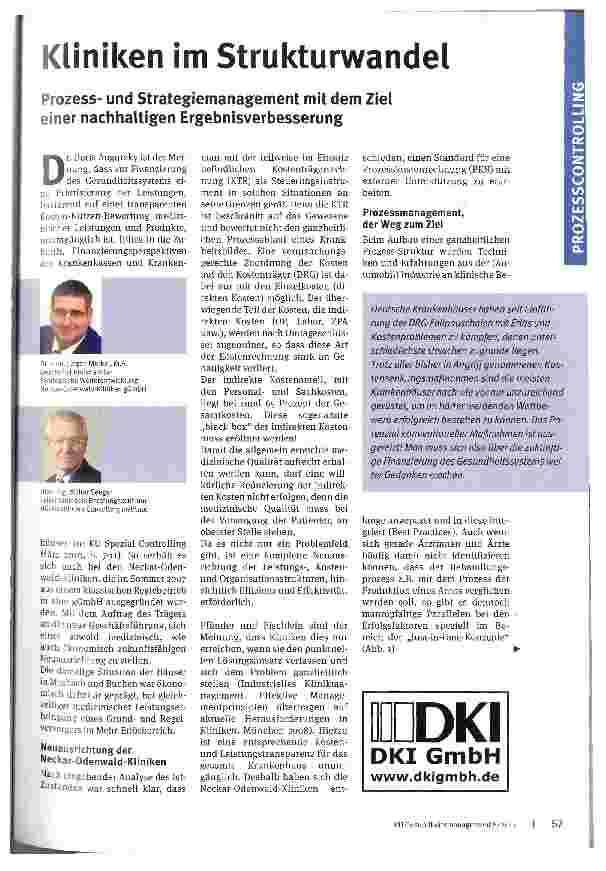 Vorschauseite 1: Kliniken im Strukturwandel