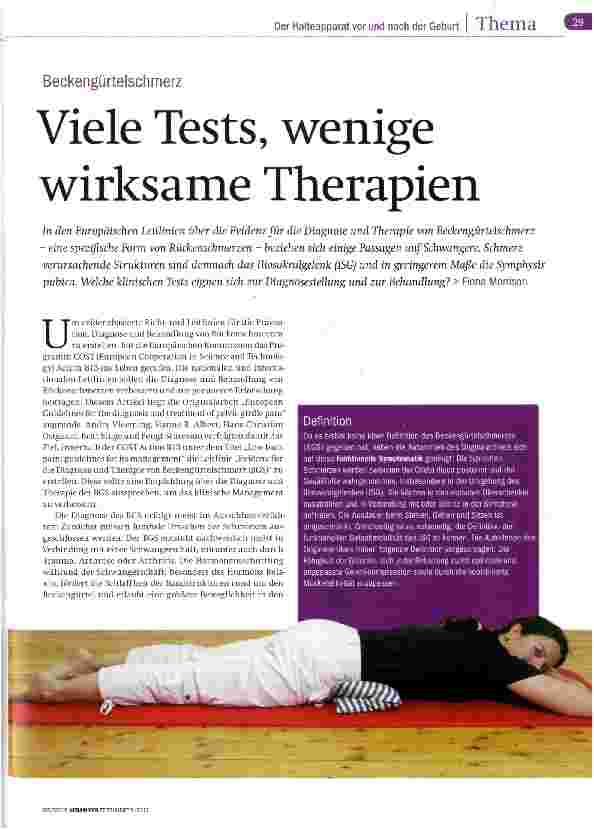 Vorschauseite 1: BeckengürtelschmerzViele Tests, wenige wirksame Therapien