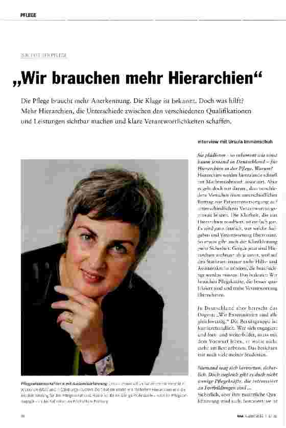Vorschauseite 1: „Wir brauchen mehr Hierarchien