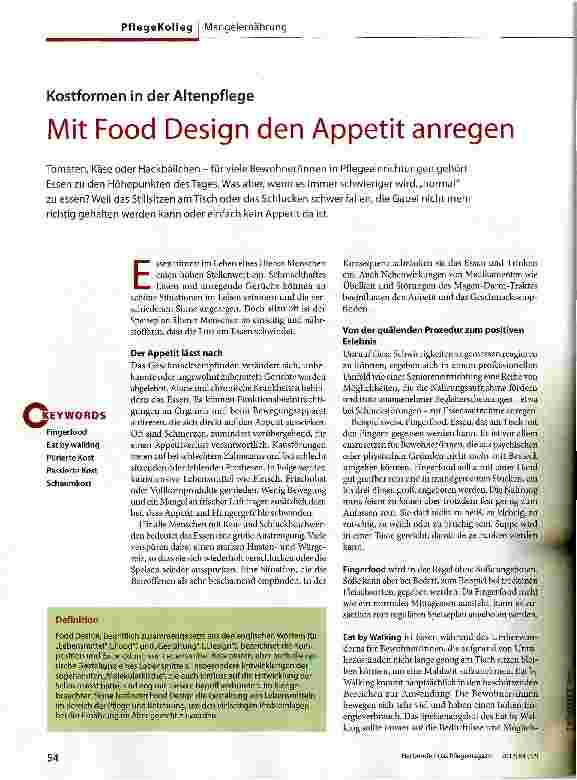 Vorschauseite 1: Mit Food Design den Appetit anregen