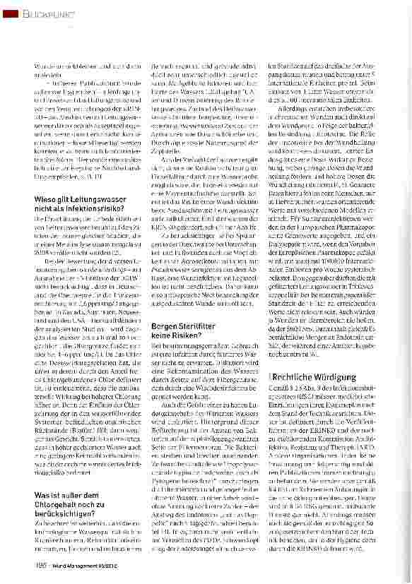Vorschauseite 2: Hygienefachliche und -rechtliche Bewertung der Anwendung von Leitungswasser als Wundspüllösung