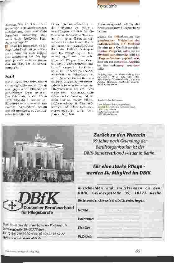 Vorschauseite 4: Gemeinsame Mahlzeiten mit den Patienten - ein Qualitätsmerkmal für gute psychiatrische Pflege?