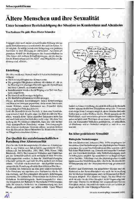 Vorschauseite 1: Ältere Menschen und ihre Sexualität Unter besonderer Berücksichtigung der Situation im Krankenhaus ..