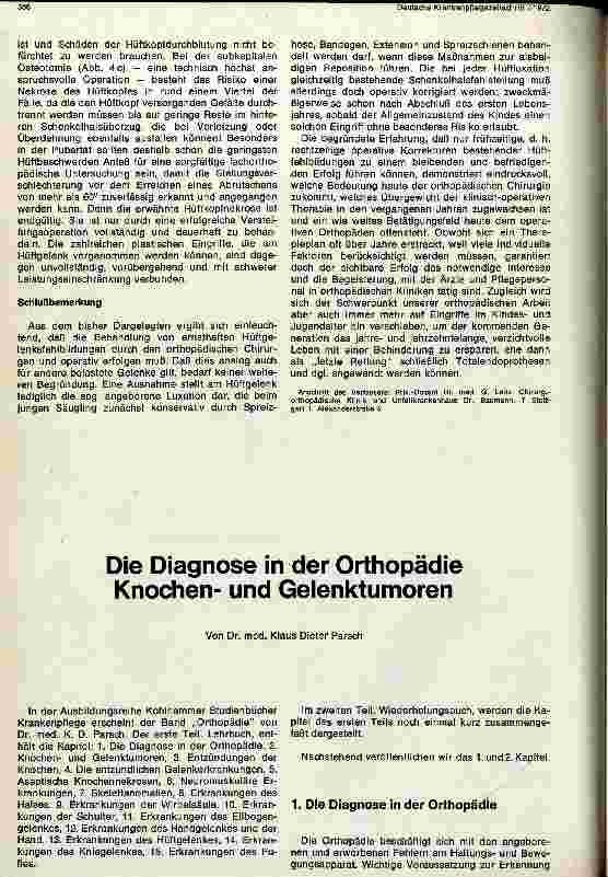 Vorschauseite 1: Die Diagnose in der Orthopädie Knochen und Gelenktumoren