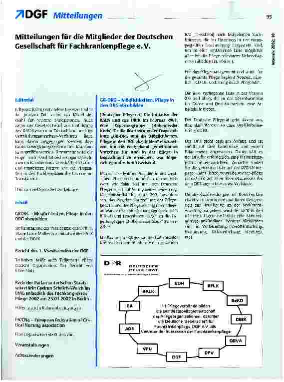 Vorschauseite 1: Mitteilungen für die Mitglieder der Deutschen Gesellschaft für Fachkrankenpflege e. V.