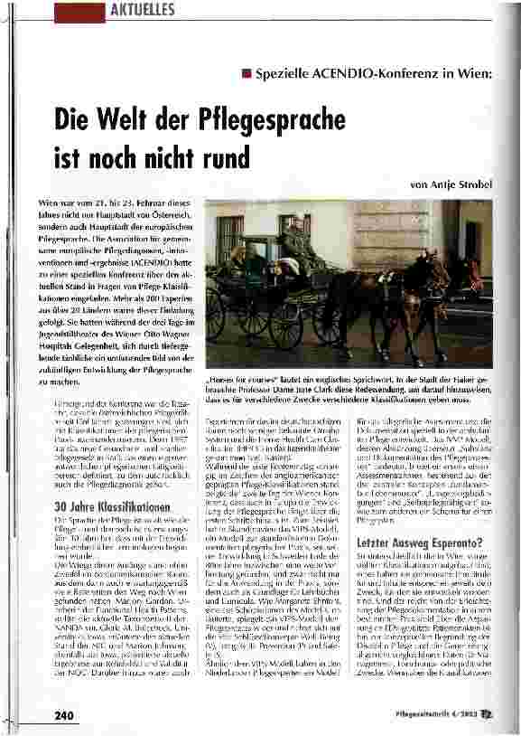 Vorschauseite 1: Die Welt der Pflegesprache ist noch nicht rund