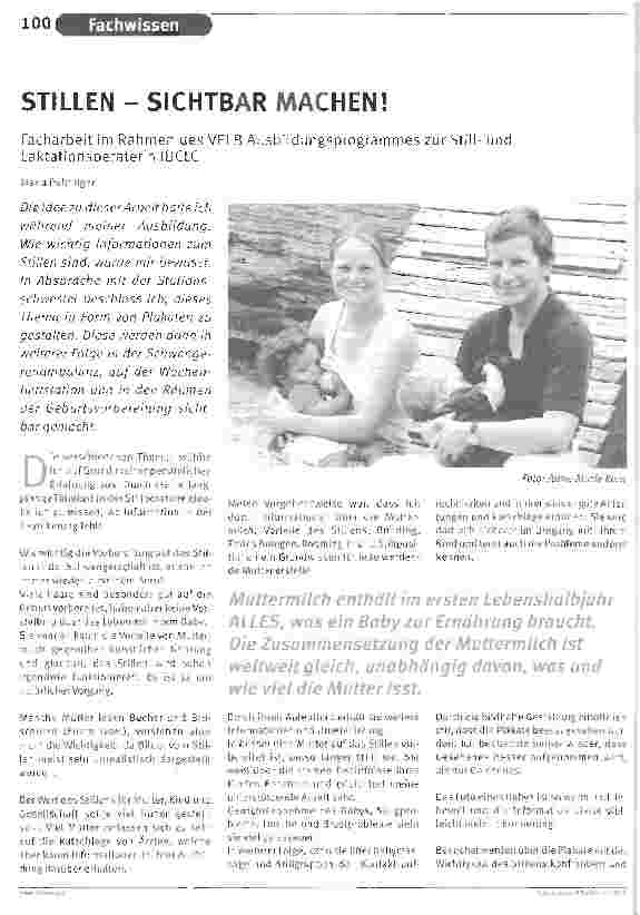 Vorschauseite 1: STILLEN - SICHTBAR MACHEN! Facharbeit im Rahmen des VELB Ausbildungsprogrammes zur Stillund Laktationsberaterin IBCLC