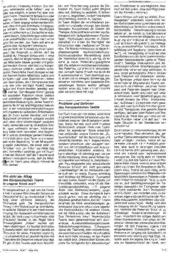 Vorschauseite 2: Das therapeutische Team in der psychosomatischen Klinik- Anspruch und Alltag