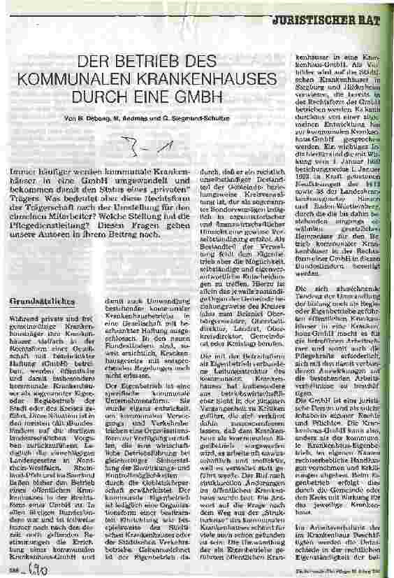 Vorschauseite 1: Der Betrieb des Kommunalen Krankenhauses durch eine GmbH