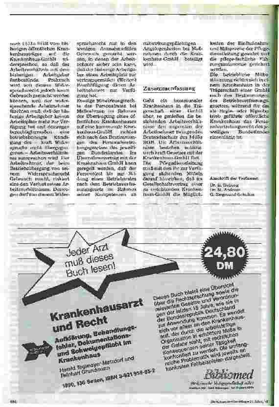 Vorschauseite 3: Der Betrieb des Kommunalen Krankenhauses durch eine GmbH