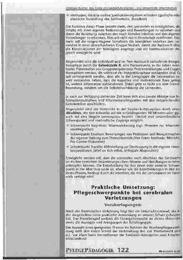 Vorschauseite 5: Die Sandwich-Konzeption - eine integrierende Unterrichtsform