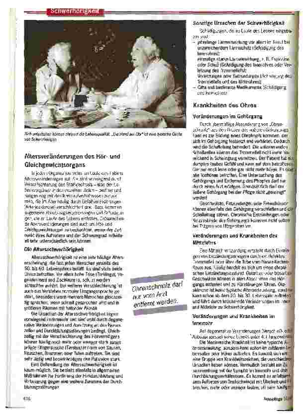 Vorschauseite 3: Schwerhörigkeit erzeugt Leidensdruck Bausteine für den Unterricht in der Altenpflegeschule/Teil I