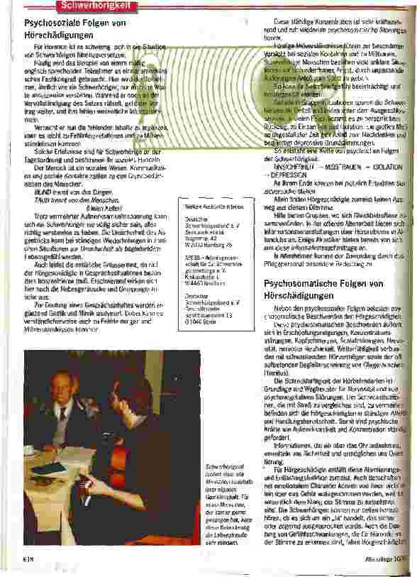 Vorschauseite 5: Schwerhörigkeit erzeugt Leidensdruck Bausteine für den Unterricht in der Altenpflegeschule/Teil I
