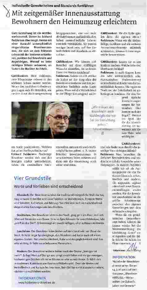 Vorschauseite 1: Mit zeitgemäßer Innenausstattung Bewohnern den Heimumzug erleichtern