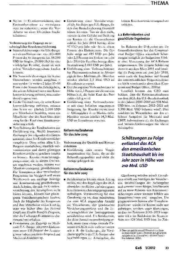 Vorschauseite 5: »Obamacare« - Hintergründe und Stand der amerikanischen Gesundheitsreform 2010