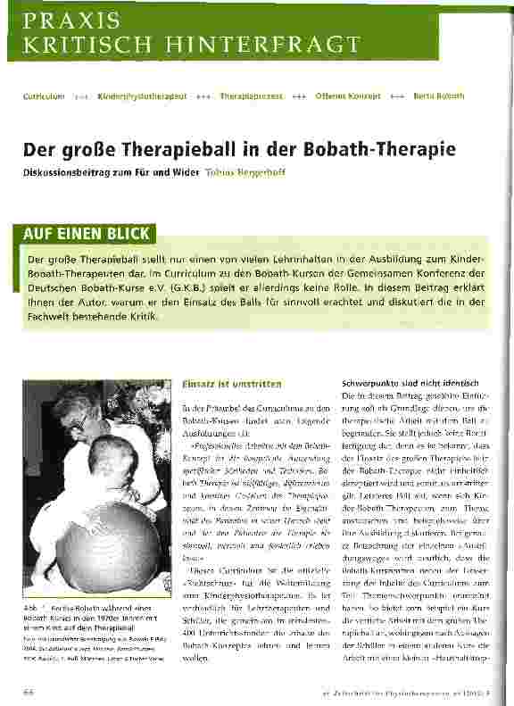 Vorschauseite 1: Der große Therapieball in der Bobath-Therapie