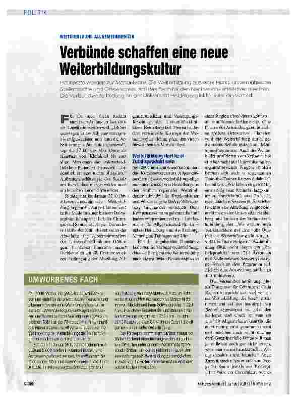 Vorschauseite 1: Verbünde schaffen eine neue Weiterbildungskultur